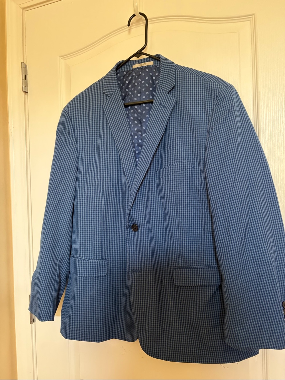 Adolfo Blue Gingham Sport Coat Blazer